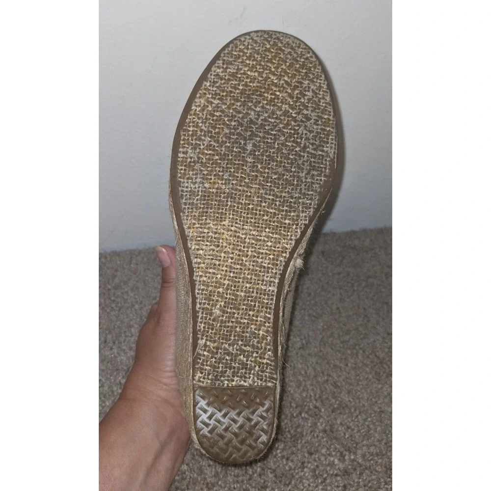 TOMS Desert Wedge Booties Ankle Espadrille Lace Up Taupe Neutral‎ Casual6.5